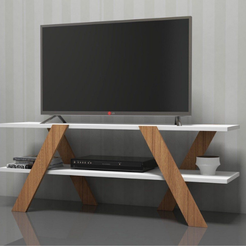 ترابيزة تليفزيون - ابيض×بنى فاتح TV-009